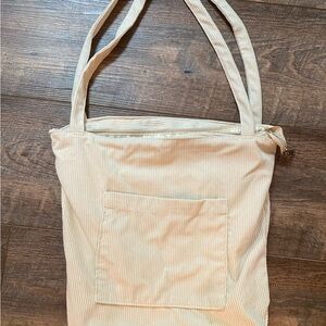 Cream Corduroy Tote Bag 🍨🎀✨
